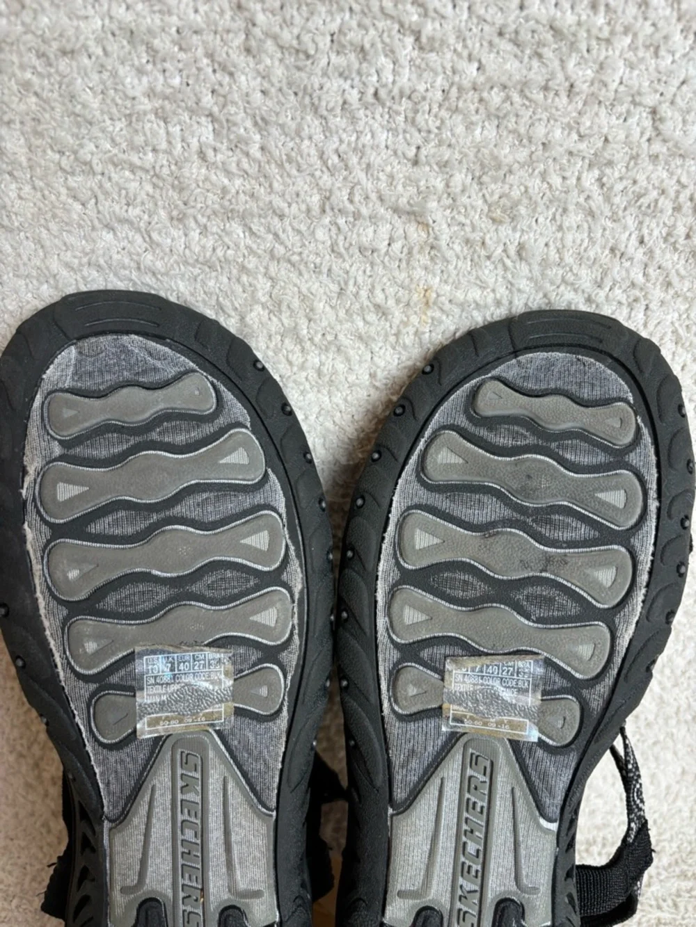 Skechers Sandals Womens 10 Reggae Happy Rainbow Outdoor Sport Comfort in Black
